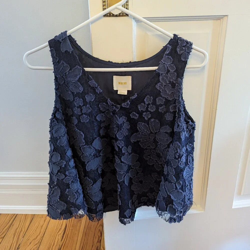 Anthropologie Maeve Cropped Swing Top (Size XS) - Picture 4 of 4